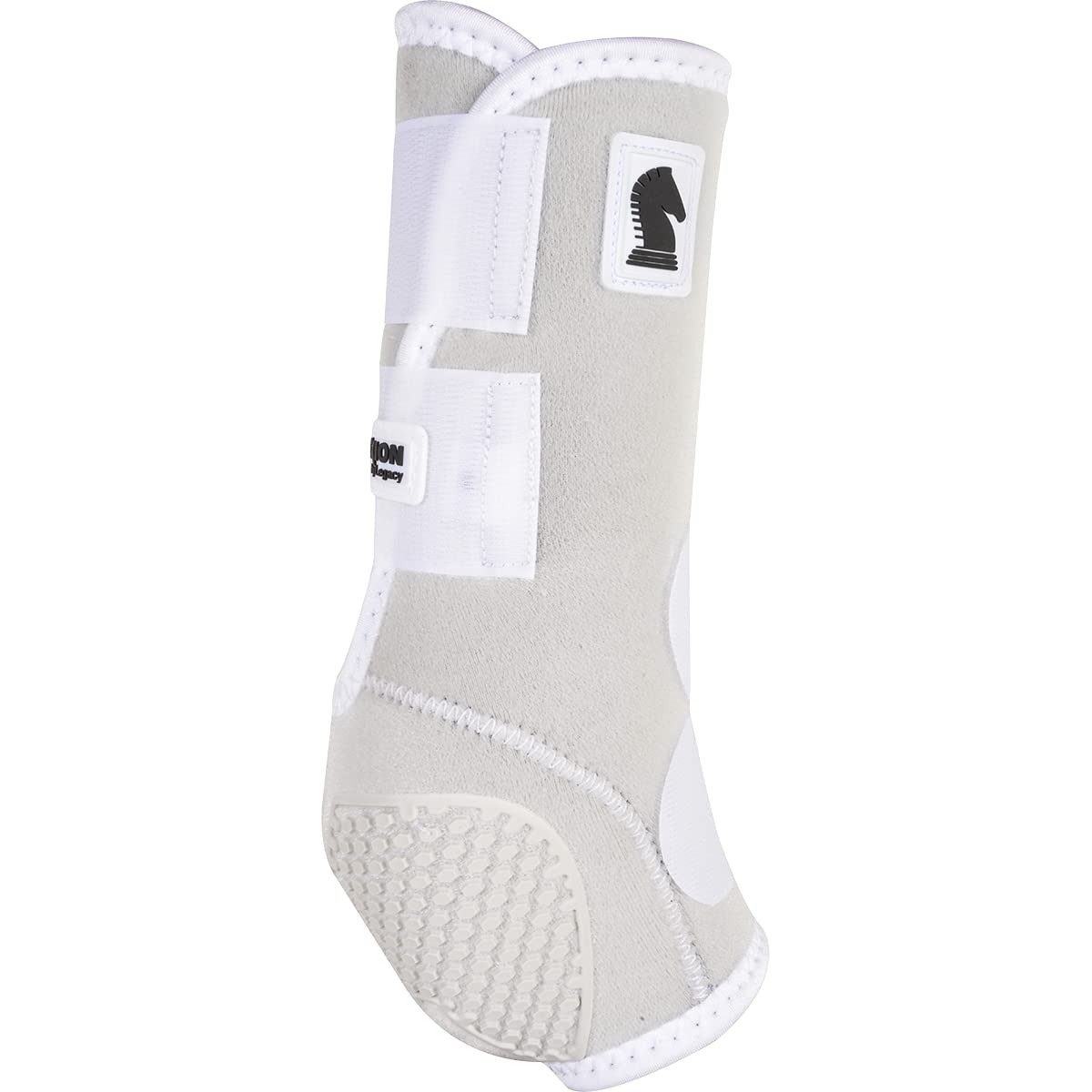 Classic Equine Flexion hind boot mounted on horse emphasizes natural mobility