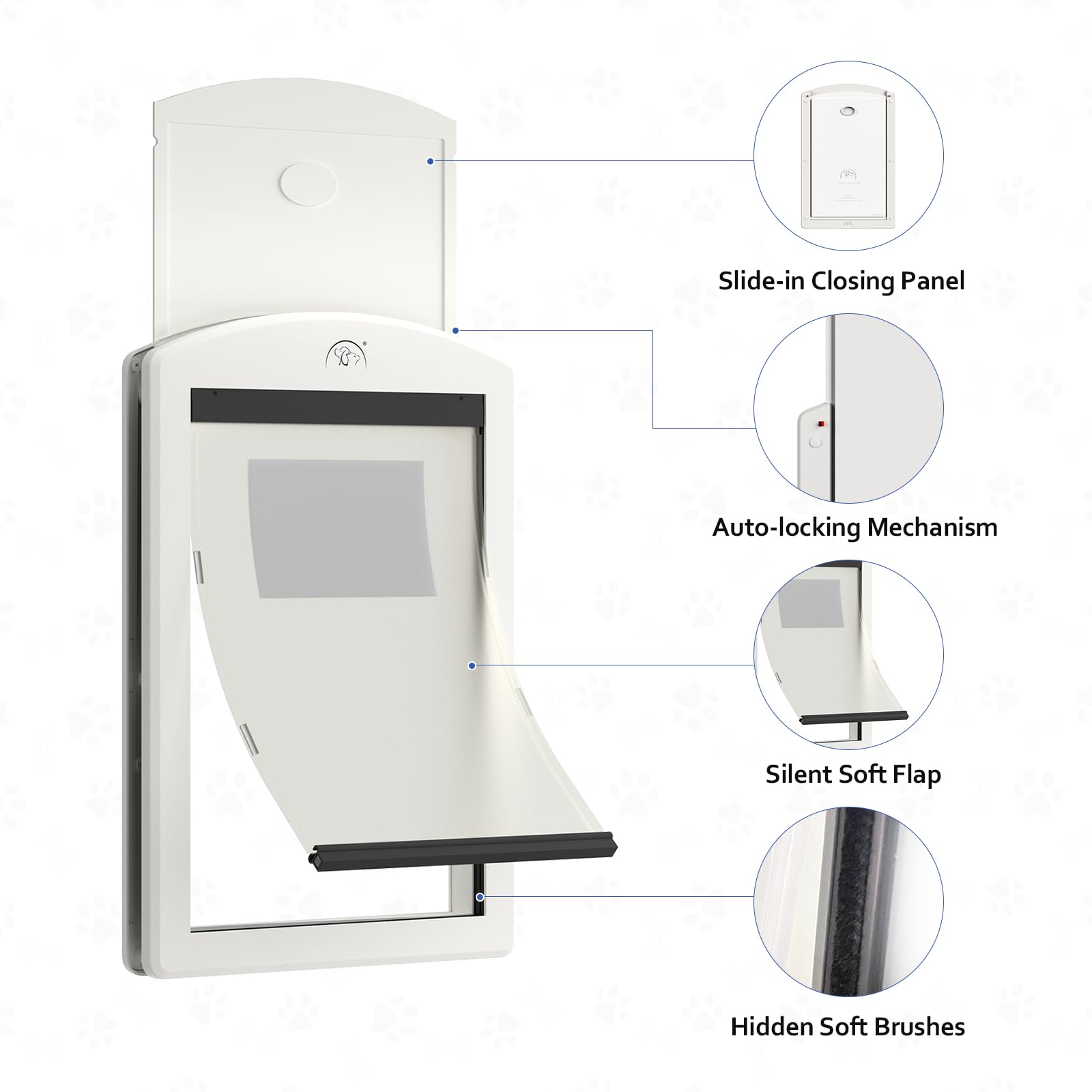 Classicmacher dog door demonstrates fit for 1–2 inch doors with ease.