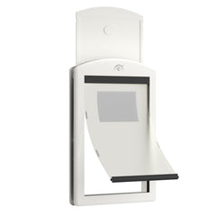 Classicmacher large dog door white frame for easy pet access and secure entry.