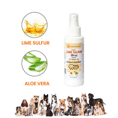 Classic's Lime Sulfur Dip spray on pet spots provides itch relief.