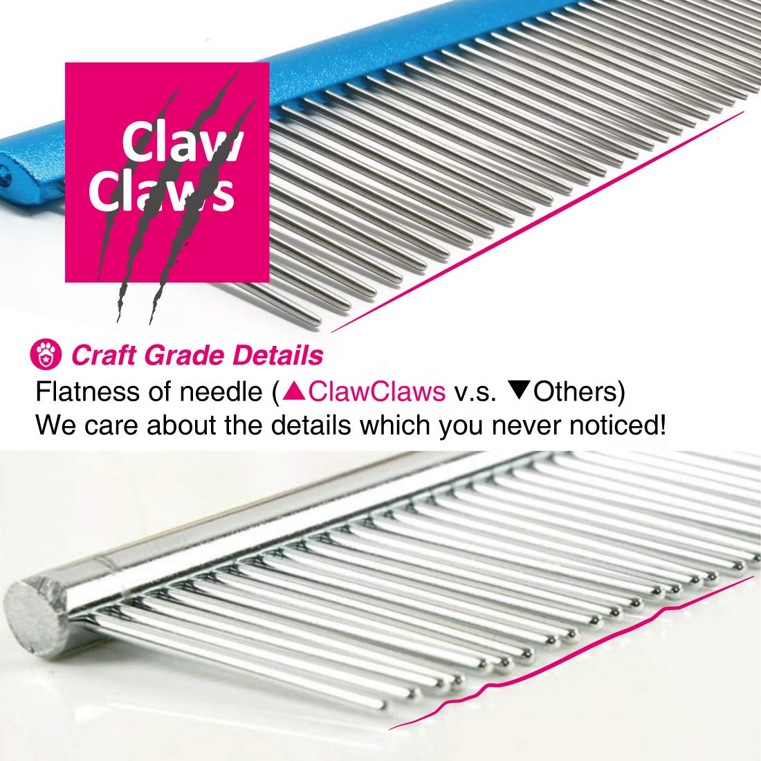 Claw Claws Greyhound Comb has ergonomic oval handle for comfortable use