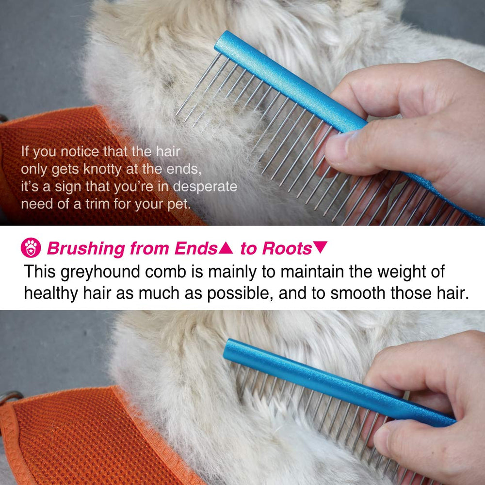 Claw Claws Greyhound Comb is suitable for dogs and cats with fluffy coats