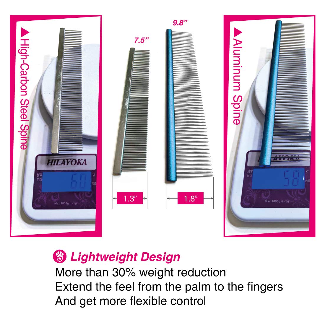 Claw Claws Greyhound Comb removes loose undercoat and mats safely