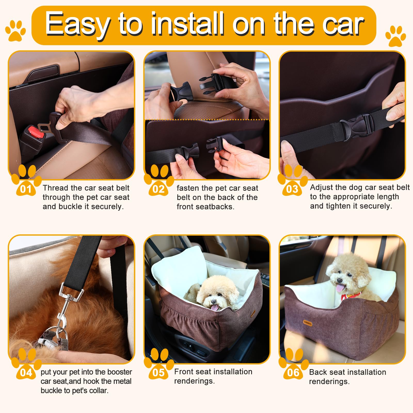 Clawamilly dog car seat anti-slip bottom keeps seat stable