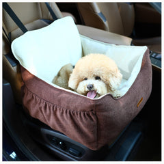 Clawamilly dog car seat front view for safe travel and window access