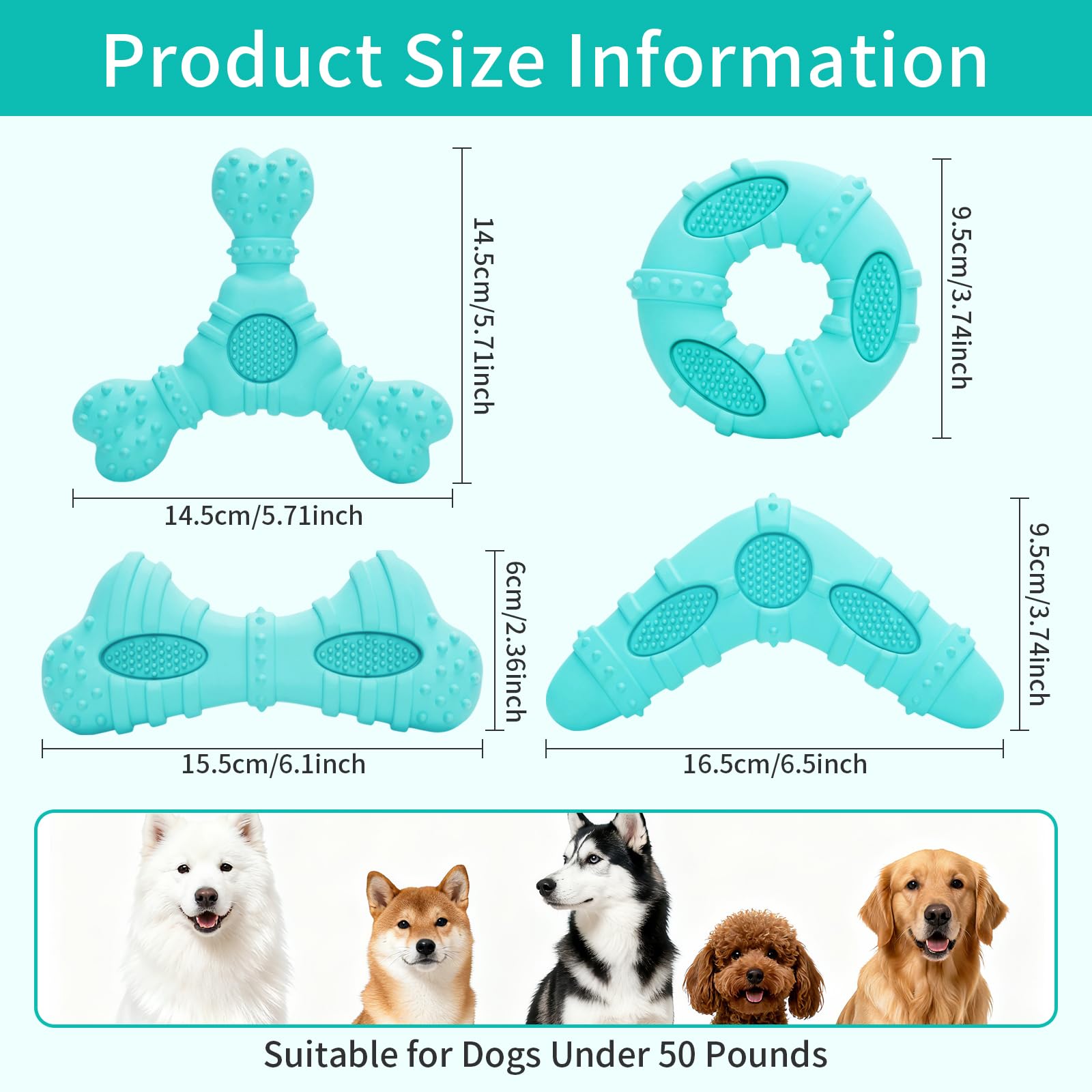 ClawClawHome durable natural rubber chew toy set ideal for small to medium dogs.