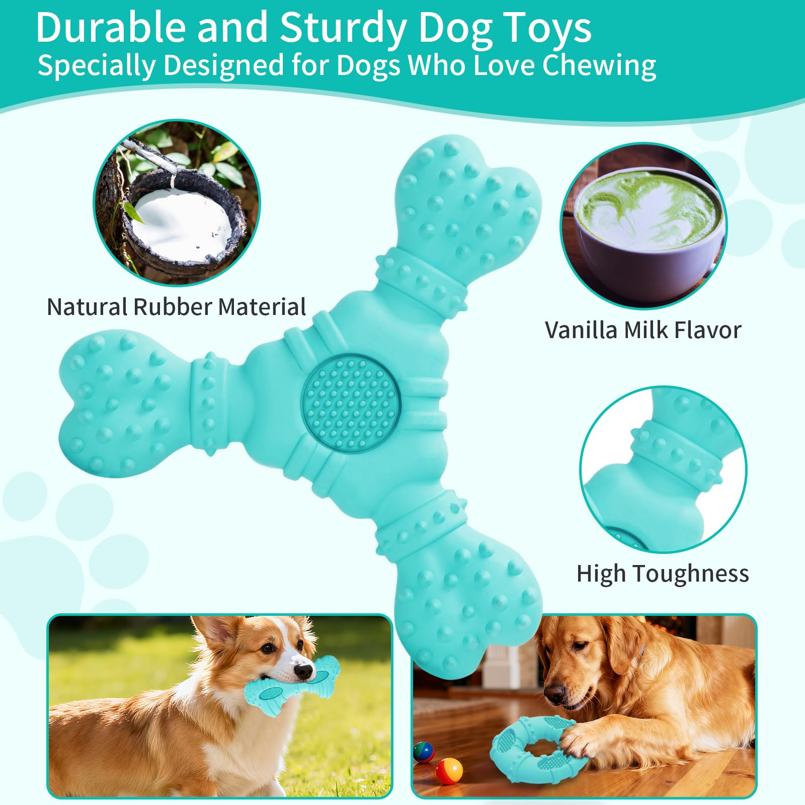 ClawClawHome four-pack textured shapes to control tartar and support healthy chewing.