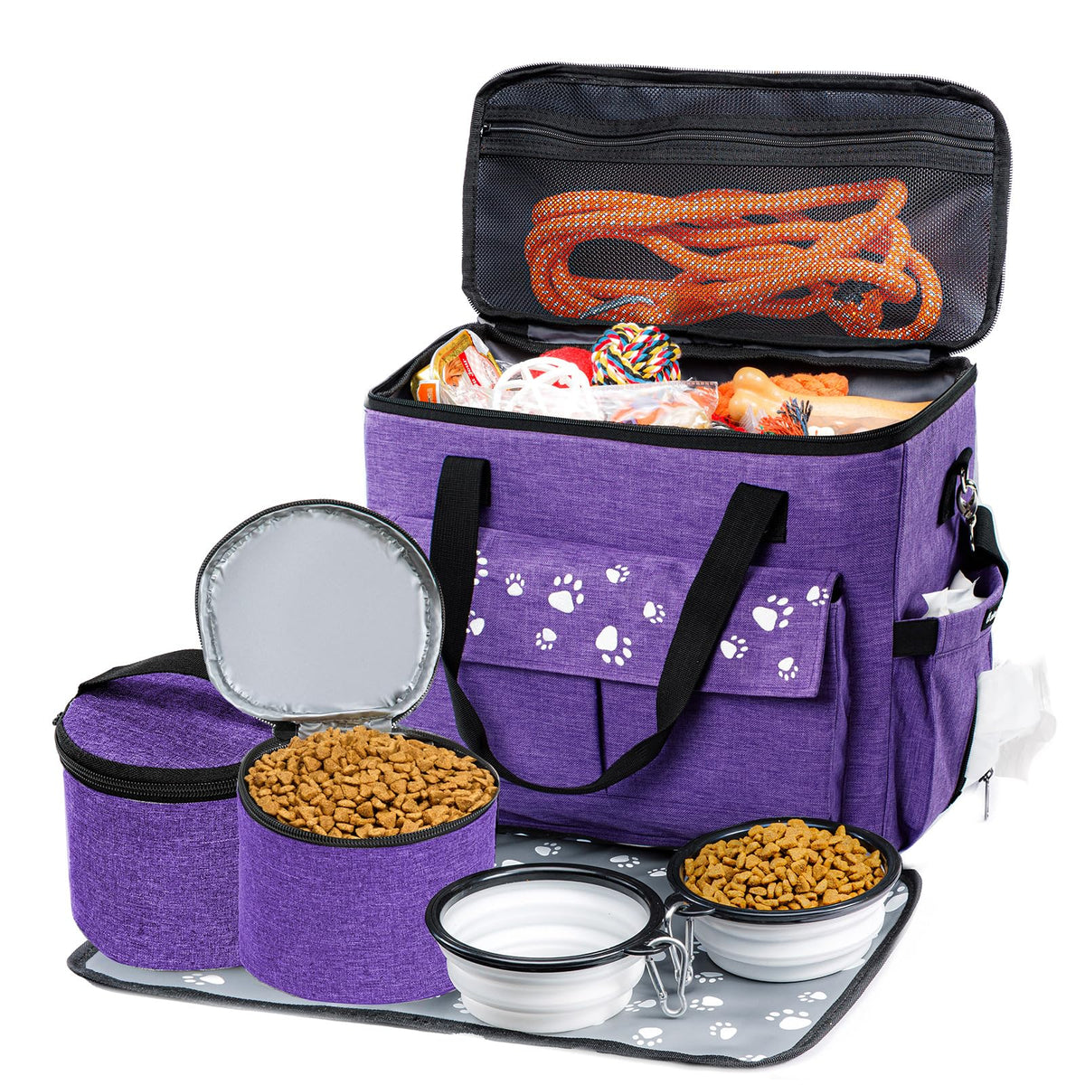 CLAWIST Dog Travel Bag XL fits under airplane seats for easy travel and organized essentials.