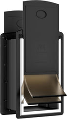 ClawJaw dog door exterior wall metal frame front view enabling easy, weatherproof pet access.