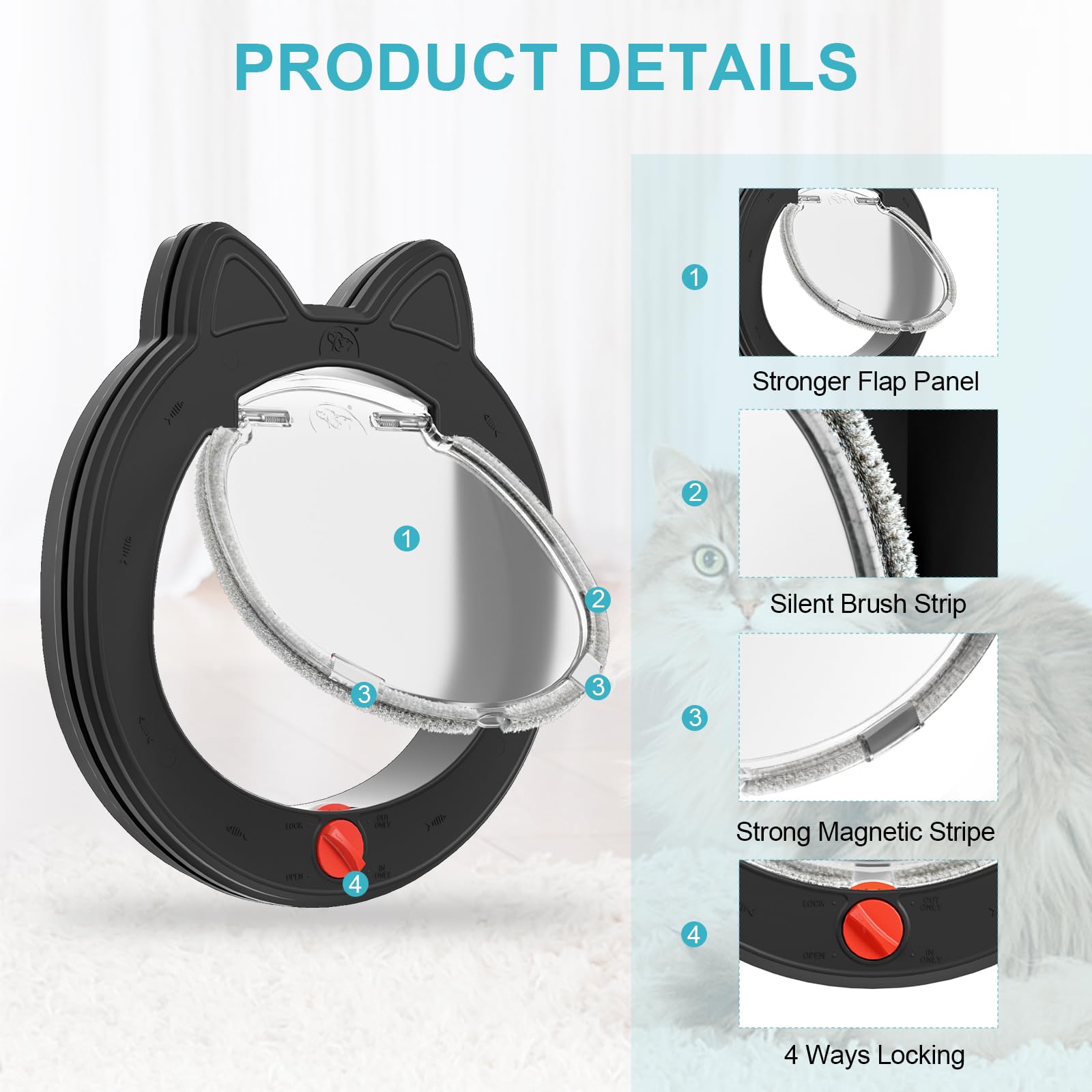ClawJaw four-way locks offer flexible access control for pets.