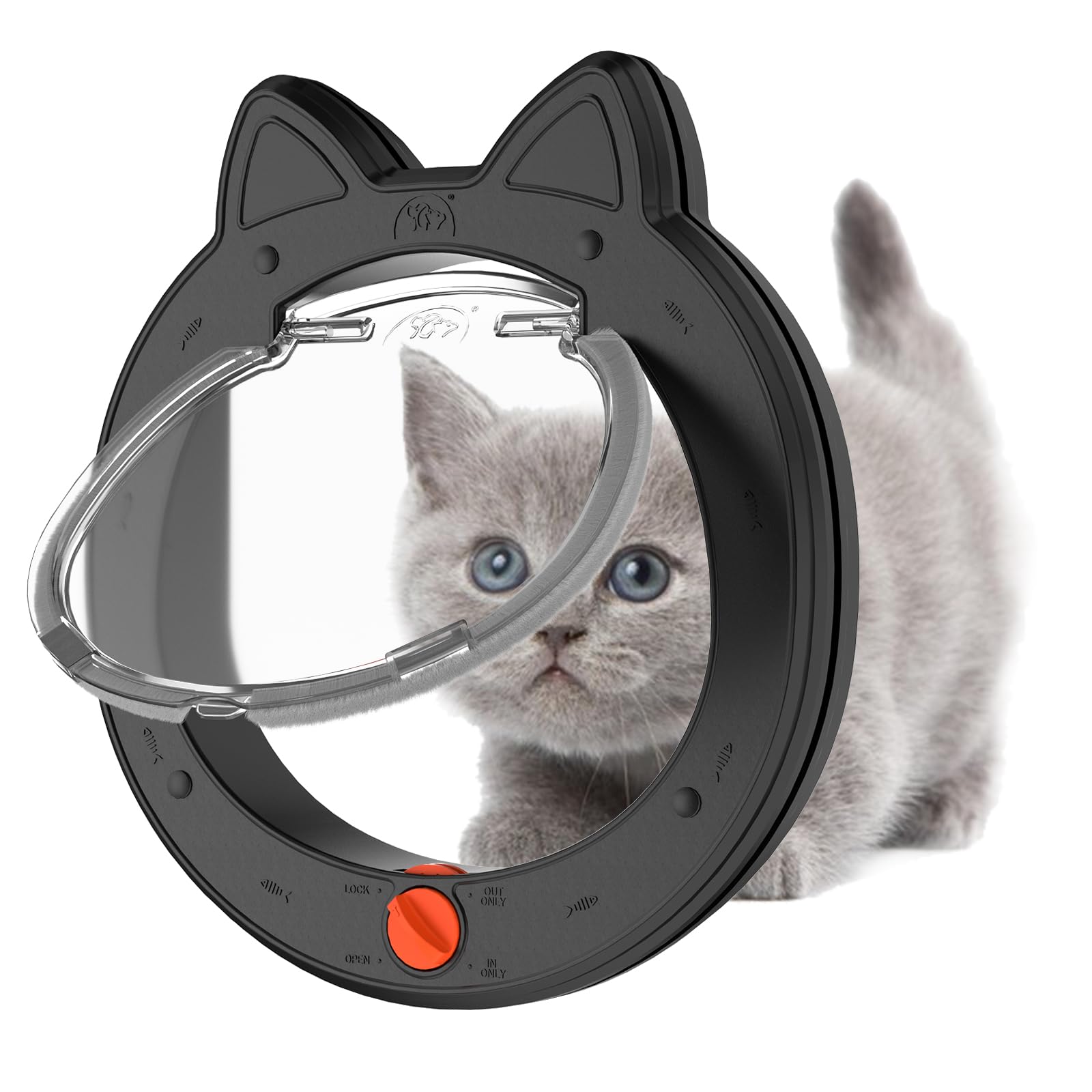 ClawJaw pet door frame demonstrates a sturdy 10x10 opening for versatile interior/exterior use.