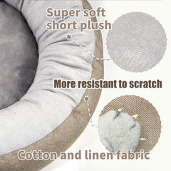 CLAYCLAY Cozy Round Cat Bed interior-fill close-up highlights soft polyester fiber comfort