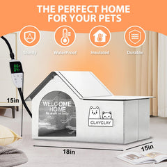 CLAYCLAY outdoor cat house uses waterproof fabric to keep pets dry