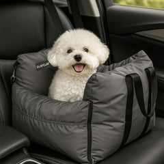 CLAYCLAY dog car seat soft booster with safety strap for secure road trips