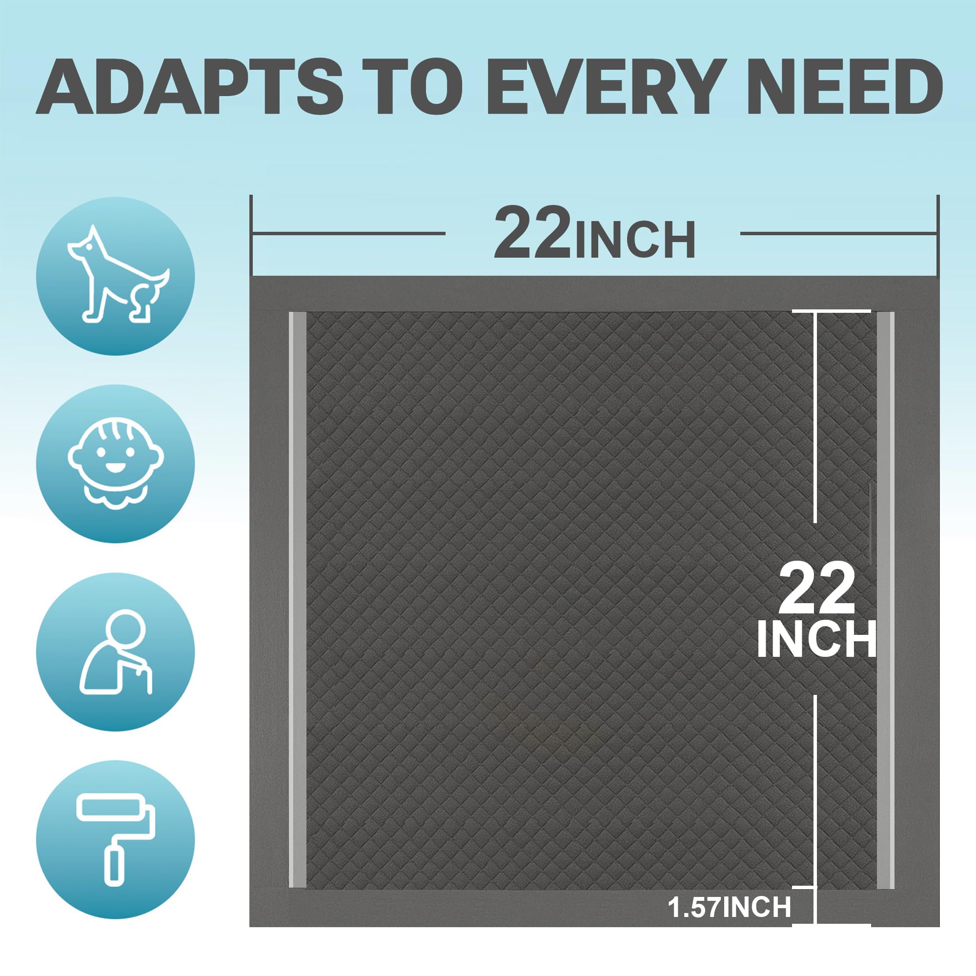 CLEAN SPACES Charcoal Puppy Pads suitable for training, bed pads, and travel.