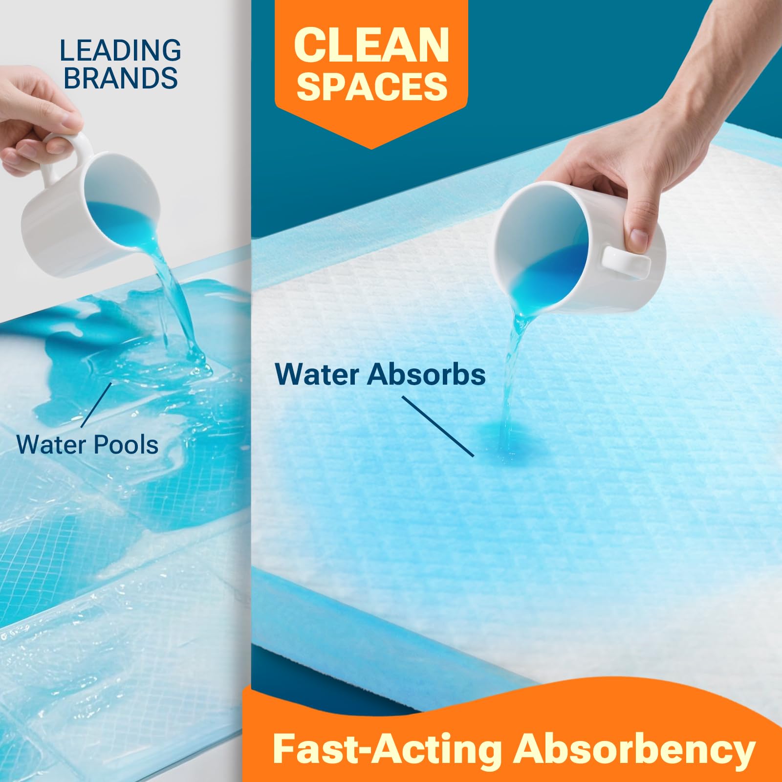 Clean Spaces six-layer leak-proof design protects floors and furniture