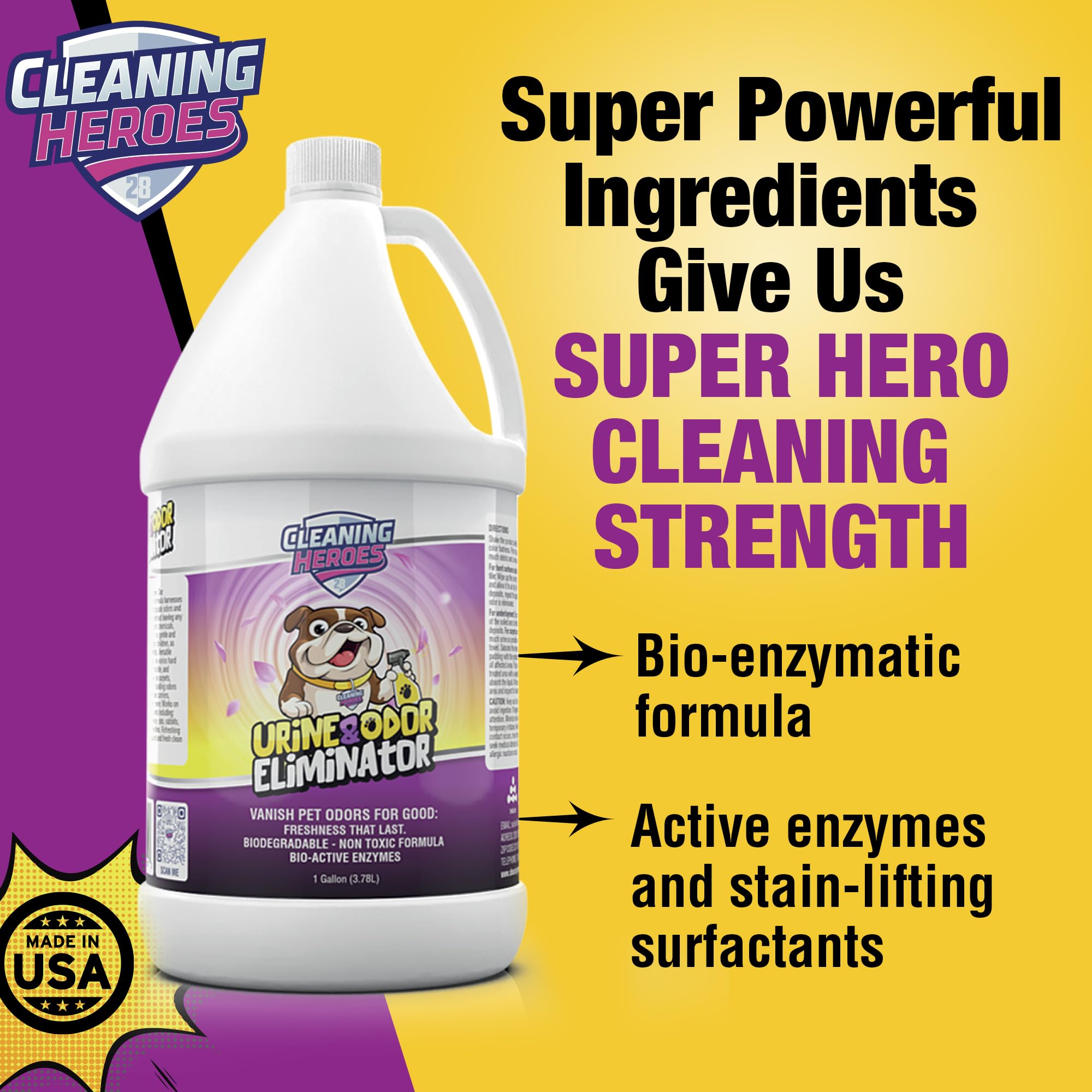 CLEANING HEROES Spot cleaner on carpet demonstrates multi-surface freshness