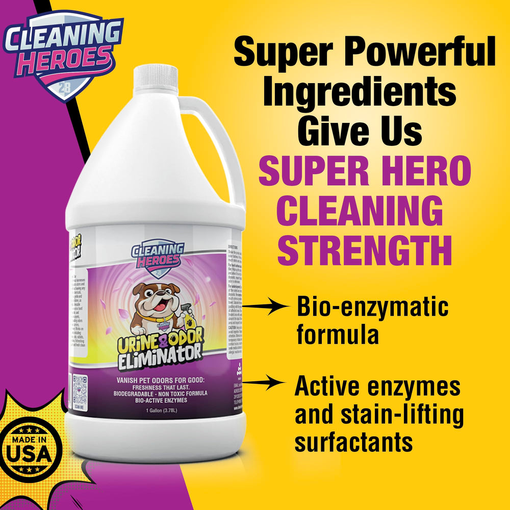 CLEANING HEROES Spot cleaner on carpet demonstrates multi-surface freshness