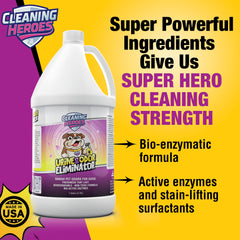 CLEANING HEROES Spot cleaner on carpet demonstrates multi-surface freshness
