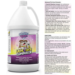 CLEANING HEROES Urine Odor Eliminator label highlights enzyme-powered odor neutralization