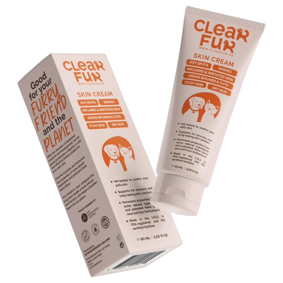 ClearFur hot-spot-relief-bottle demonstrates fast soothing action for irritated skin.