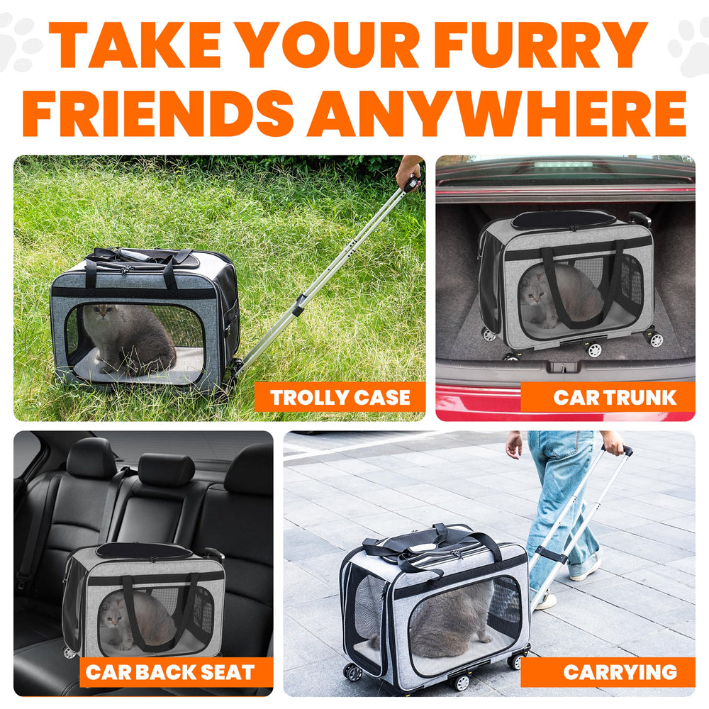 Clements Industries XL Cat & Small Dog Carrier not TSA compliant; suitable for car travel.