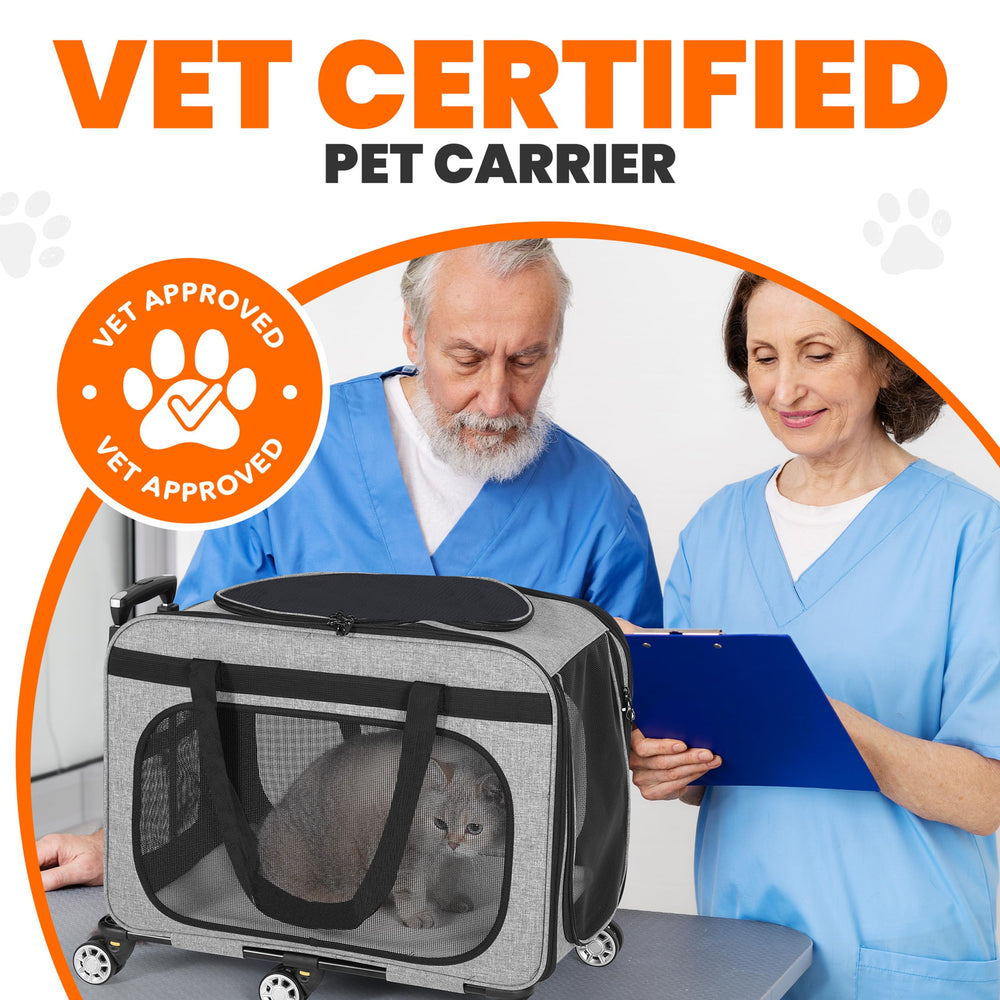 Clements Industries XL Cat & Small Dog Carrier supports pets up to 40 lbs for versatile travel.
