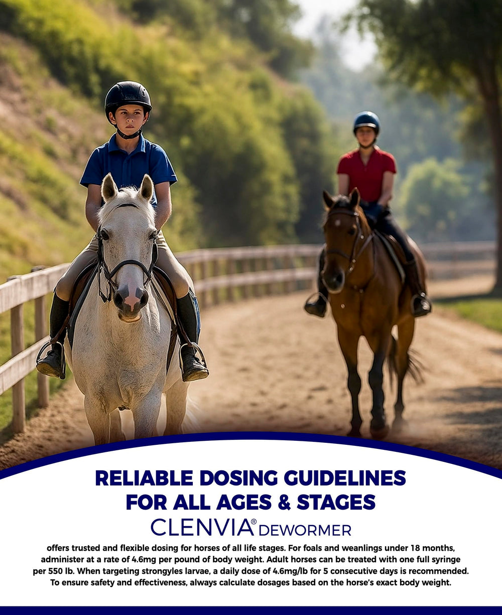 CLENVIA trusted equine-care brand for reliable deworming routines.