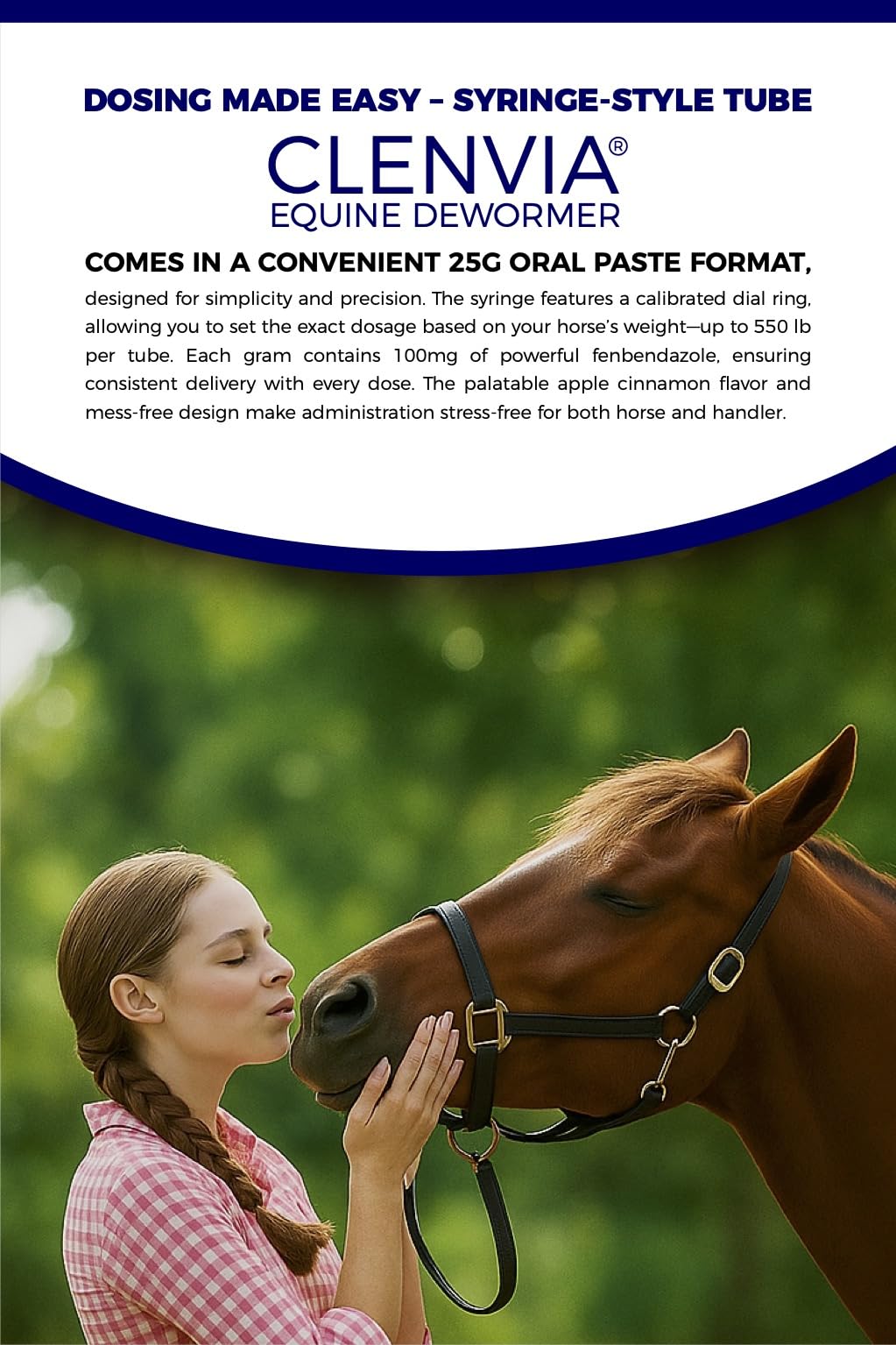 CLENVIA weight-marked syringes simplify accurate dosing at the stable.