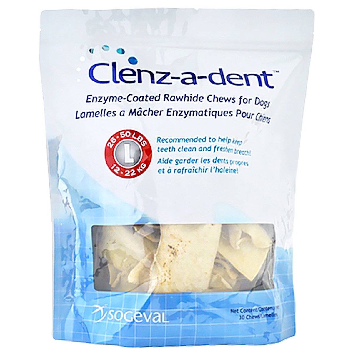 CLENZ-A-DENT rawhide chews for dogs large image promote dental hygiene between vet visits