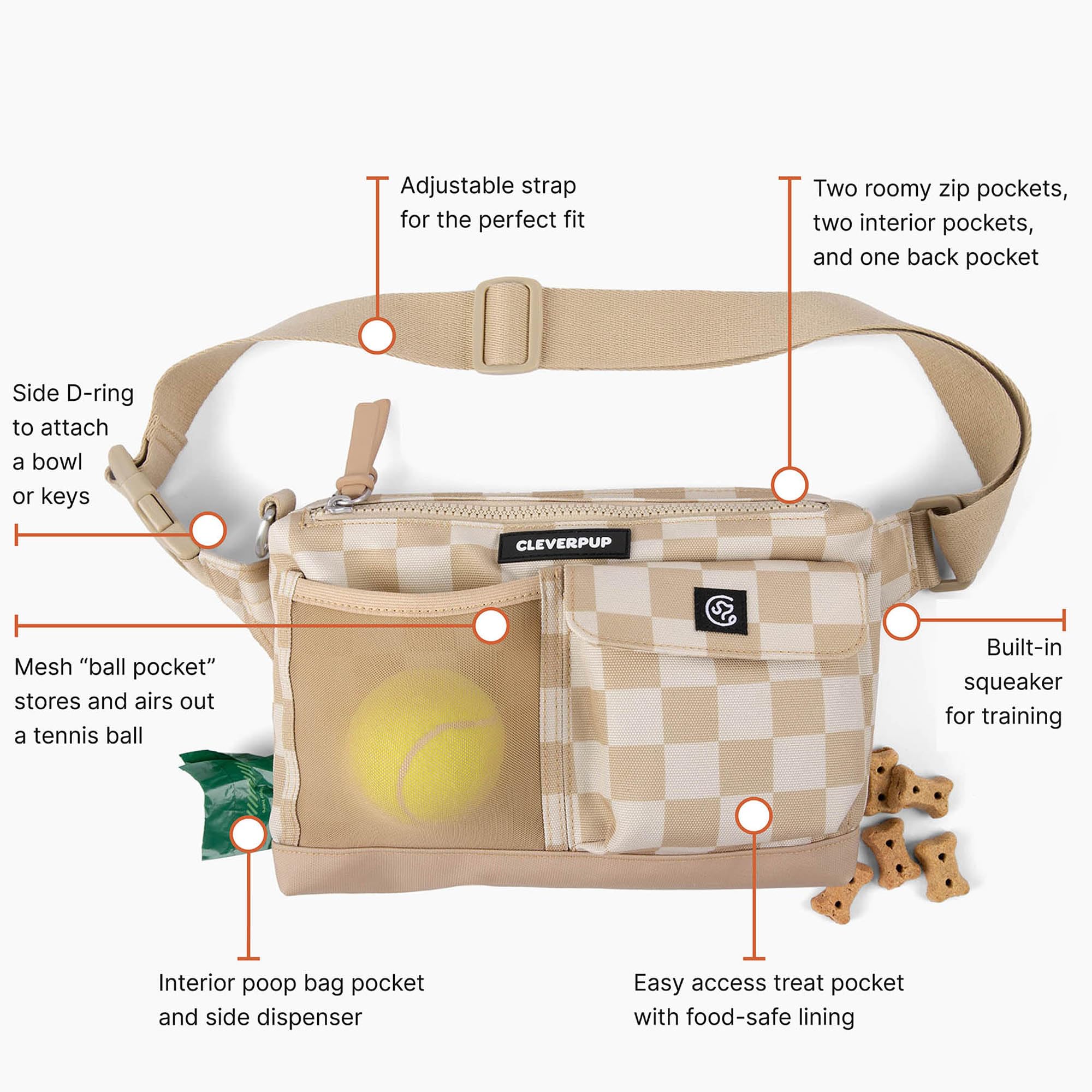 Cleverpup quick-drying ball pocket stores a toy