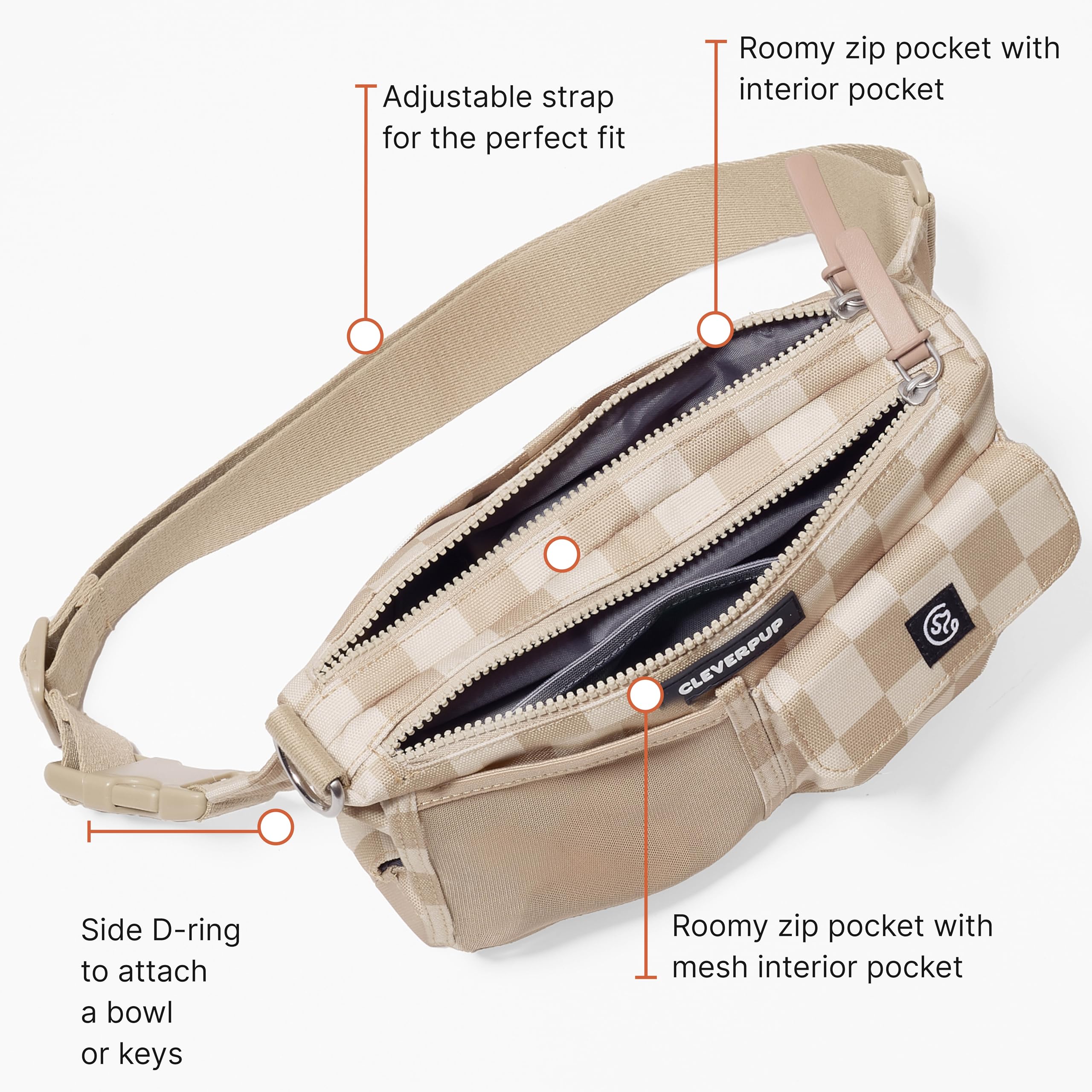 Cleverpup side D-ring attachment for keys