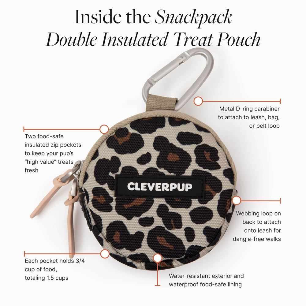Cleverpup Snackpack two zippered pockets for easy access