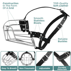 CleverTail Basket muzzle breathable design supports panting and sipping.
