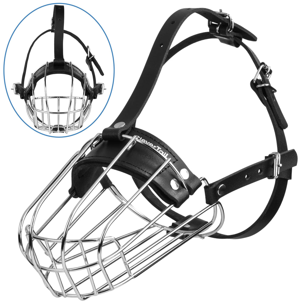 CleverTail doberman muzzle basket steel highlights durable construction for long-lasting protection