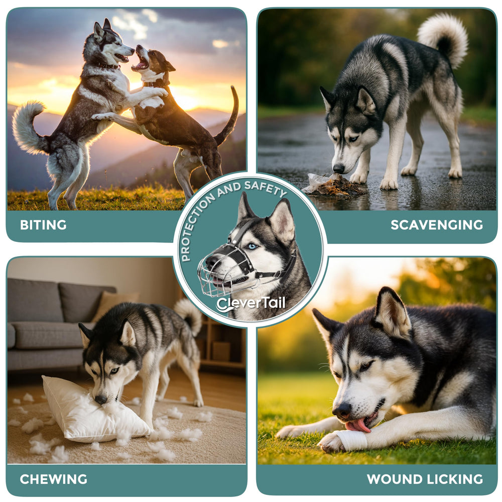 CleverTail Vet-visit grooming muzzle for safe veterinary and grooming sessions.