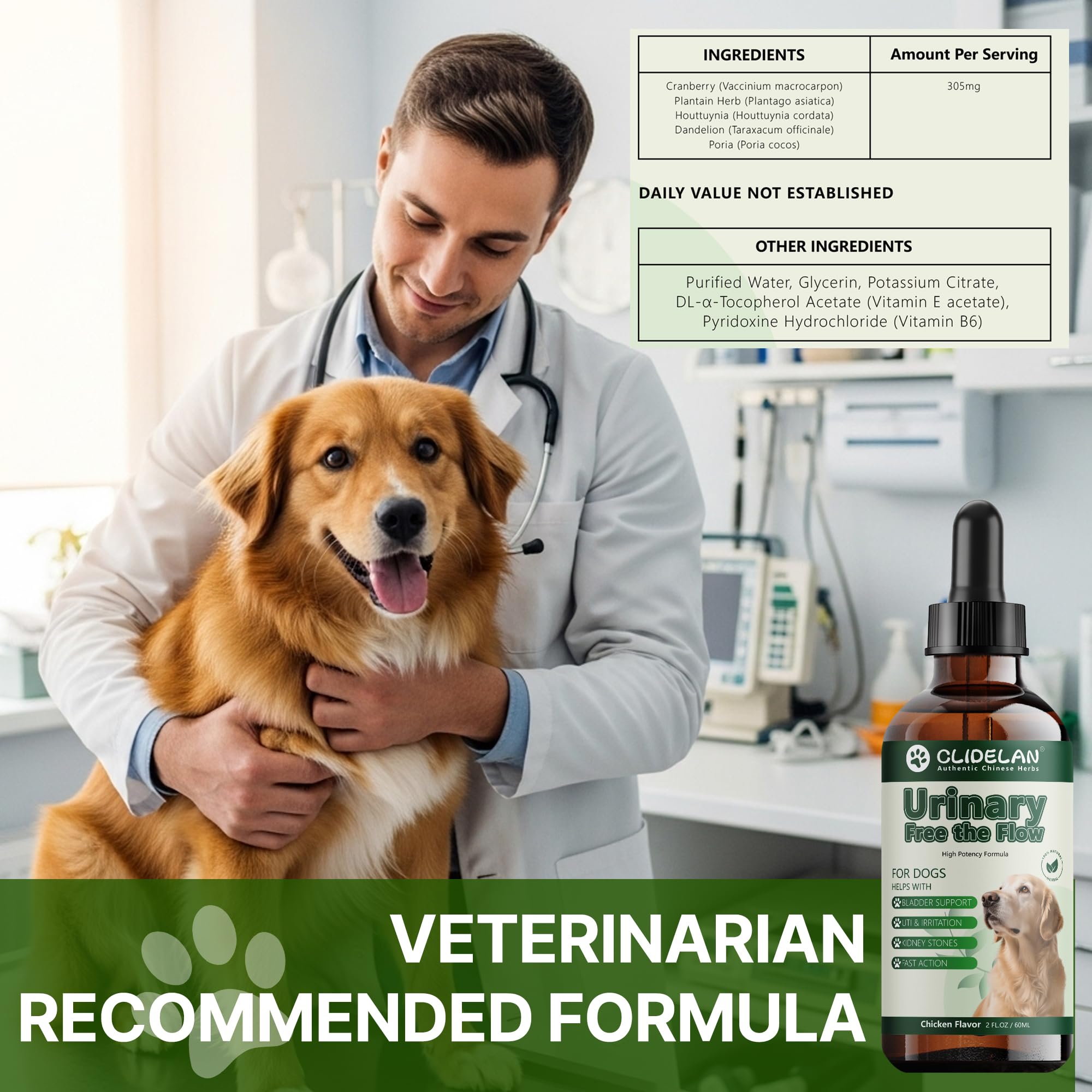 Clidelan liquid formula easy absorption for small and senior dogs.