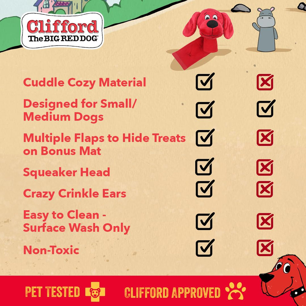 Clifford Snug Snuffy Treat Mat Combo hides treats for rewarding hide-and-seek