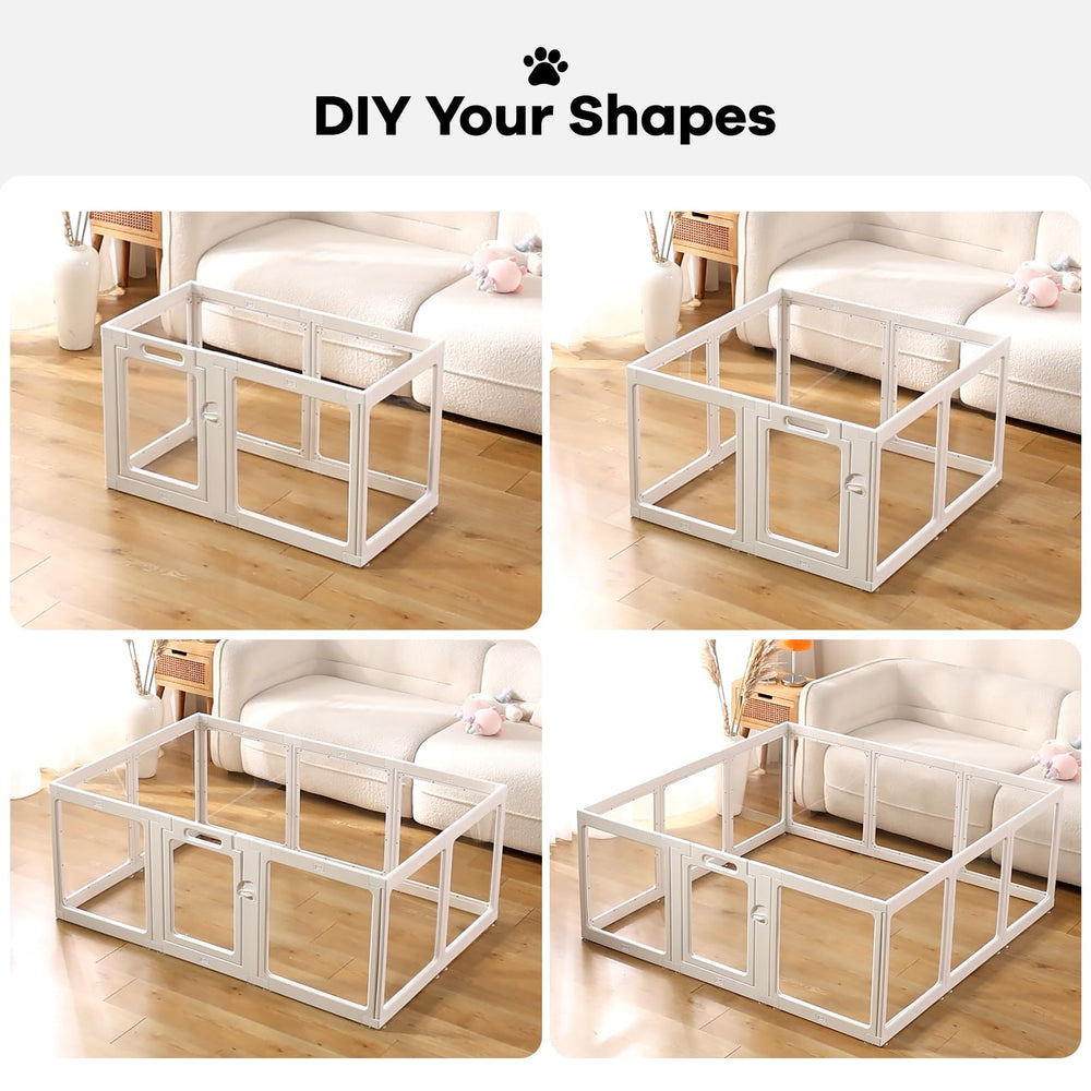 ClimbHope 10-panel playpen layout image highlighting modularity and space for puppies and kittens.