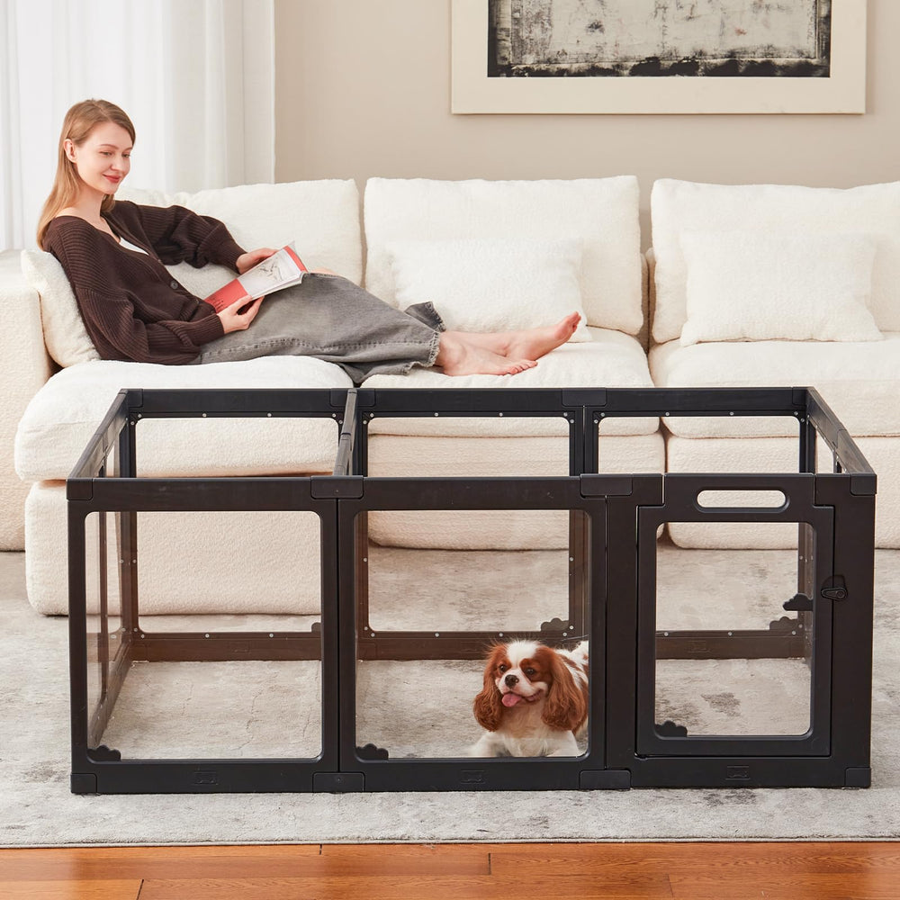 ClimbHope acrylic dog playpen smooth edges prevent injuries for curious pups.