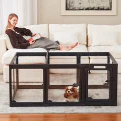 ClimbHope acrylic dog playpen smooth edges prevent injuries for curious pups.
