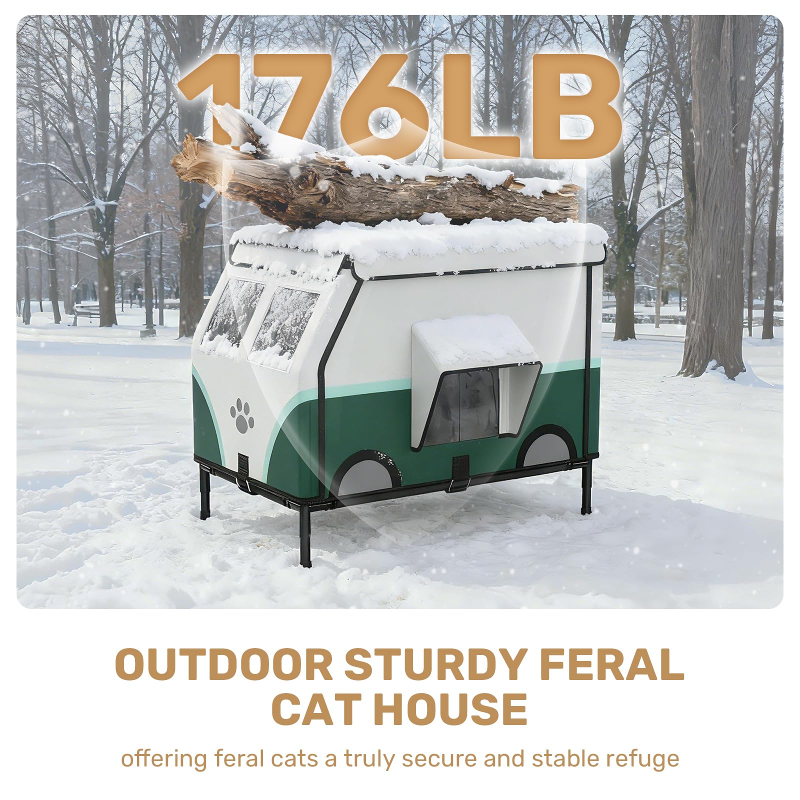 ClimbHope cat house escape door and peek window for curious outdoor cats