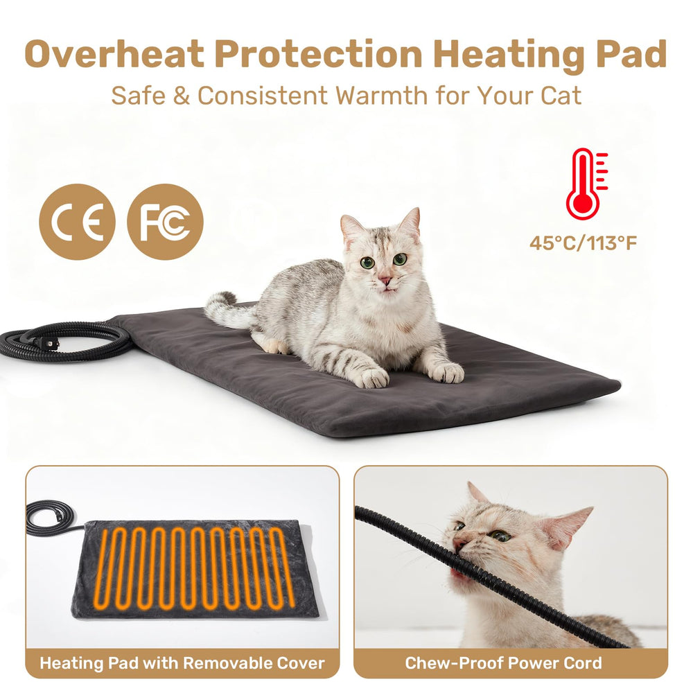 ClimbHope heating pad view inside highlights warm lounging surface for cats