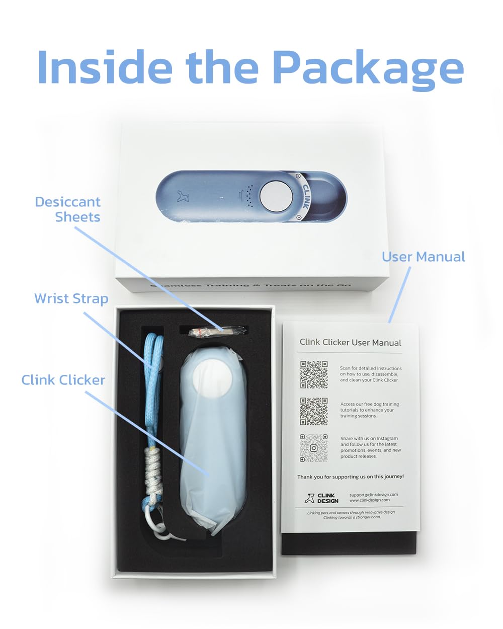 Clink Design easy-clean dog trainer with simple maintenance.