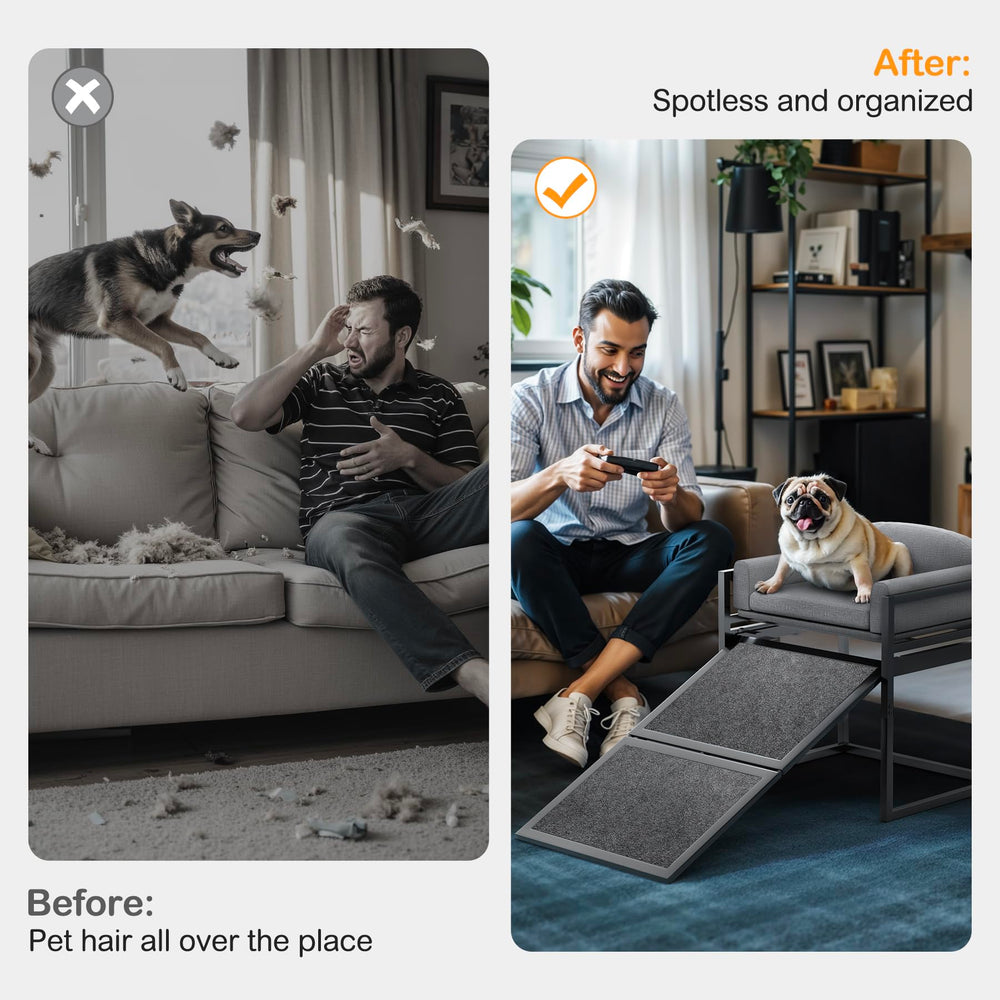 Clioran compact dog chair for lounging beside your workspace.
