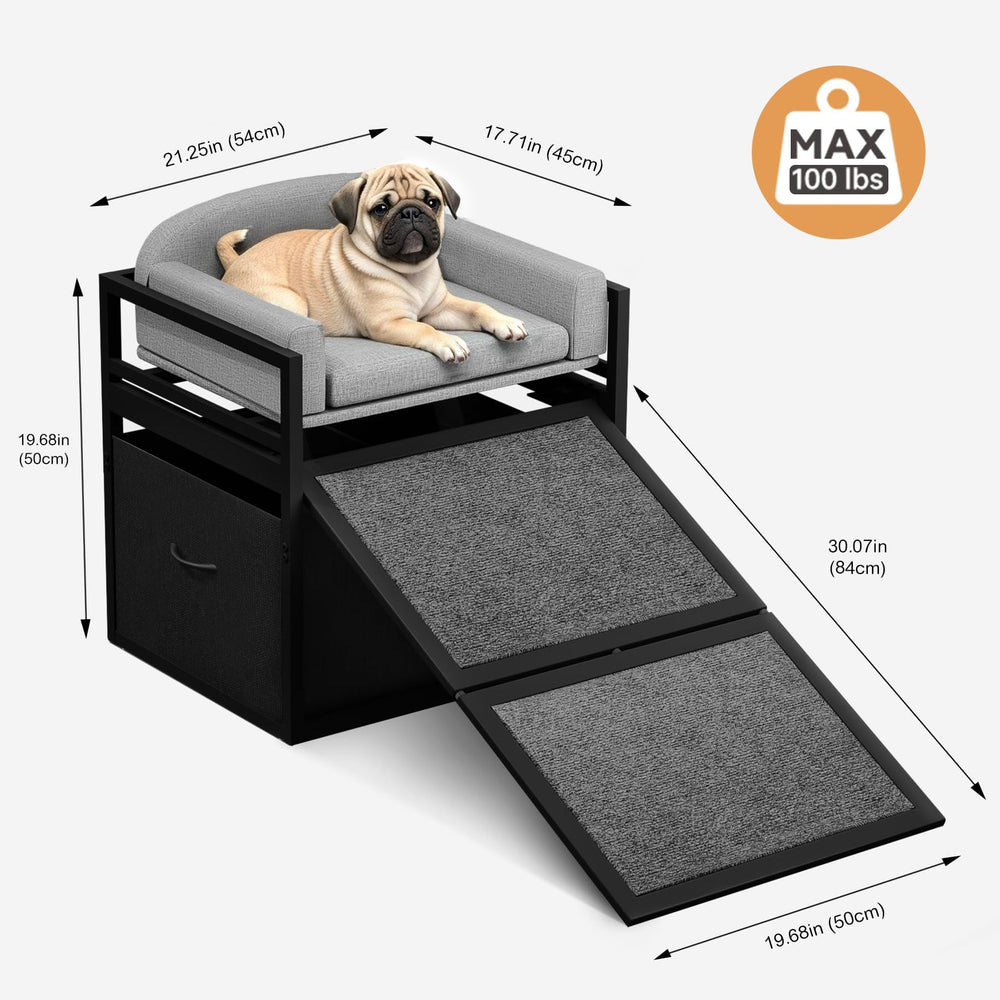 Clioran extra-wide doggie stairs offer comfortable ascent for small and senior pets