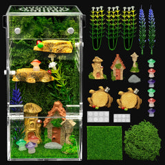 Clioran jumping spider enclosure demonstrating escape-proof door for secure feeding