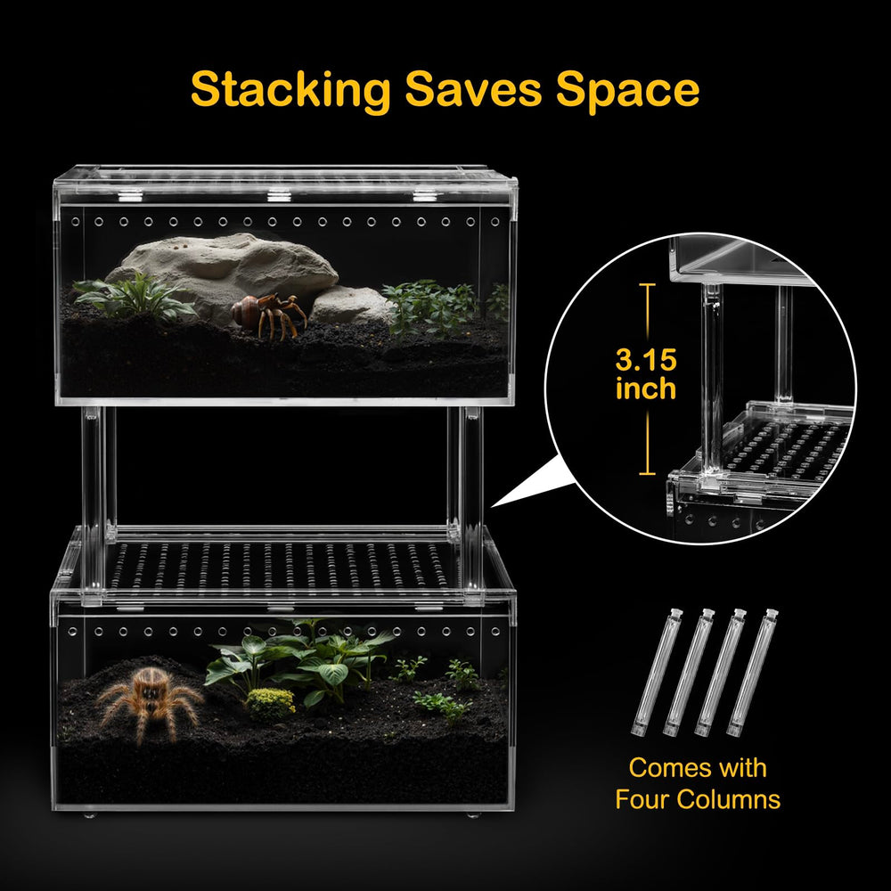Clioran PC Large Terrarium offers 360° clear view for easy pet observation.