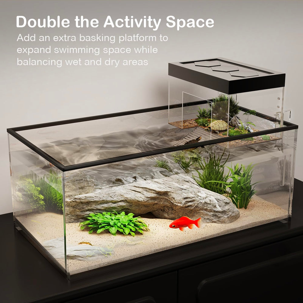 Clioran-small-turtle-platform-15-gallon-tank demonstrates fitting for juvenile red-eared sliders and similar species.