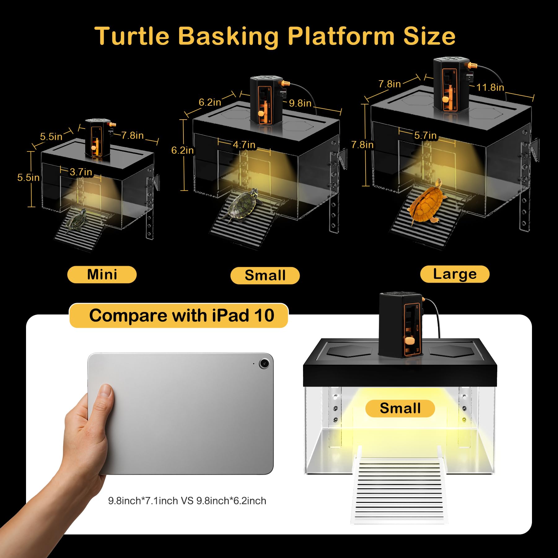 Clioran Turtle Basking Platform close-up-tempered PC highlights durable, shatter-resistant construction.
